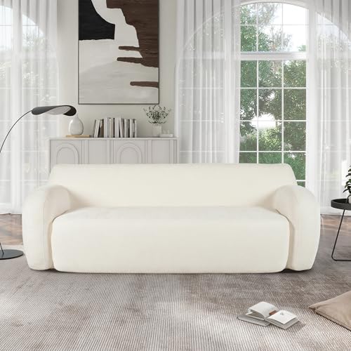 Merax 81.5" Curved Upholstered Sponge Sofa 3-Seat Modular Casual Couch for Living Room