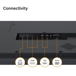 AG Neovo DS5551U 55'' Commercial Digital Signage Display for Business, All-in-one, 4K UHD, 500 nits, HDMI, USB, LAN, 24/7 Operation, Portrait and Landscape, Zero-Gap Wall Mount Kit Included