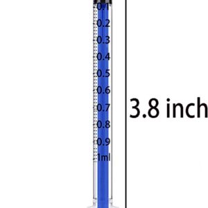 Blue 50 Pcs 1ml 1cc Plastic Syringe No Needle Syringe for Pets Oral, Refilling, Oil or Glue Applicator, Measuring or Transfering Tiny Amount of Liquids, Without Cap