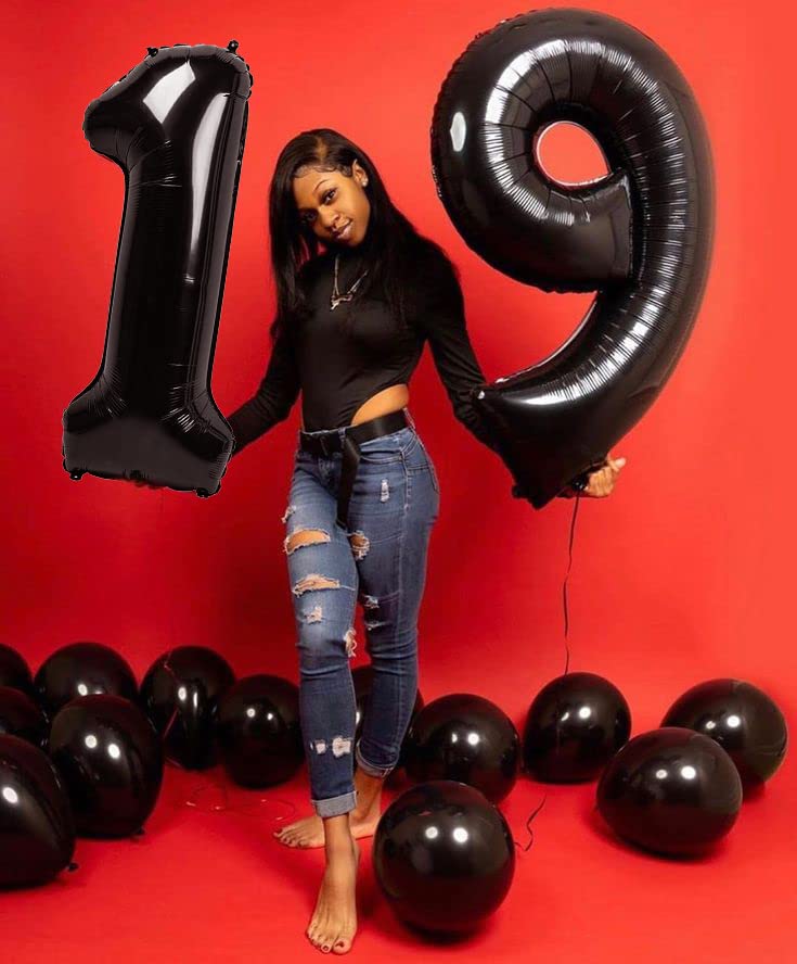 23 Balloon Numbers, 23rd Birthday Decorations for Women Men, Number 32 Balloons 40 In Black Happy 32nd Birthday Party Decorations Jumbo Foil Helium Mylar Balloons for Wedding, Celebration, Graduations