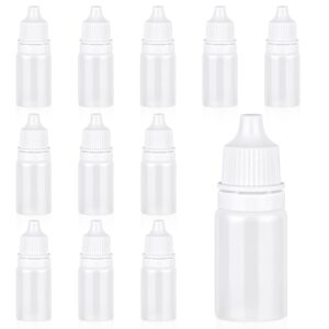 salbsever 15 pcs 10 ml plastic dropper bottle plastic squeezable dropper bottles portable white dropper bottles liquid plastic bottles refillable containers with screw cap