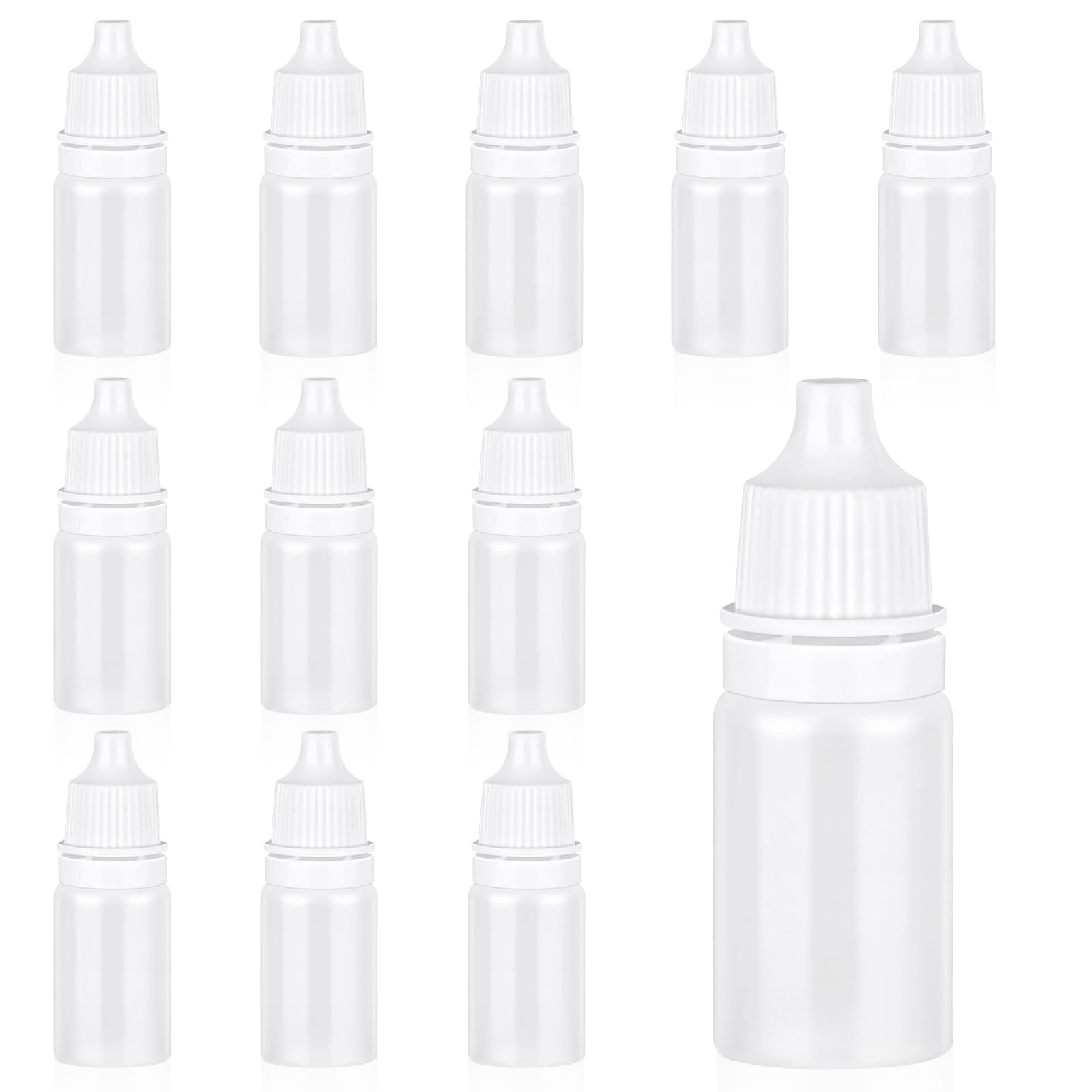 salbsever 15 Pcs 10 ML Plastic Dropper Bottle Plastic Squeezable Dropper Bottles Portable White Dropper Bottles Liquid Plastic Bottles Refillable Containers with Screw Cap