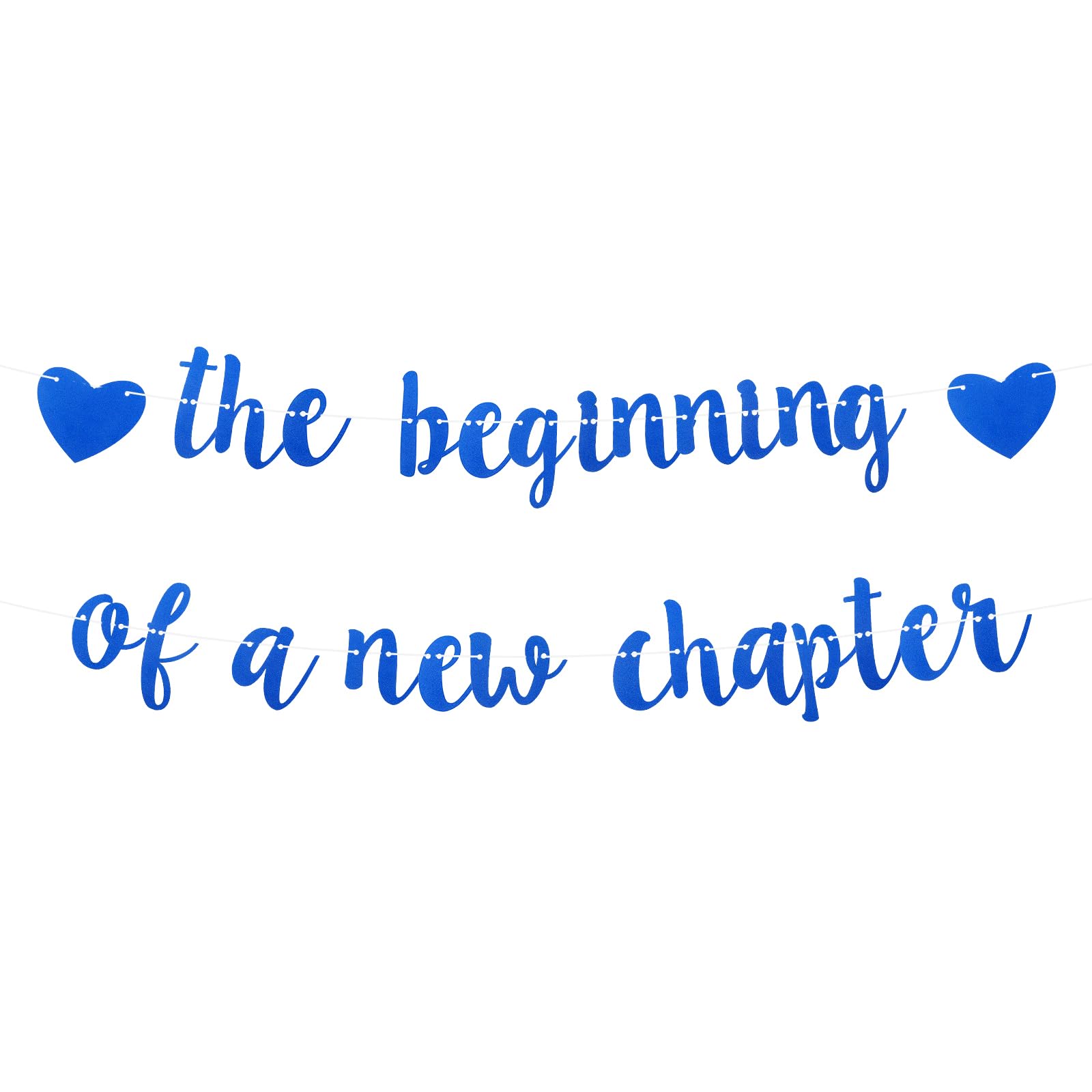 The Beginning of A New Chapter Banner Graduation Engagement Goodbye Party Decorations Retirement Goodbye Party Decorations Congratulations Decorations Party Supplies Blue Glitter