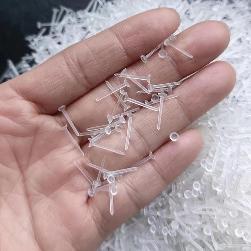 Formulen Plastic Earrings, 200 PCS Clear Earrings for Sports, Clear Plastic Post Earring Studs for Sports, Flat Silicone Earrings Rubber Earrings Clear Earrings for DIY