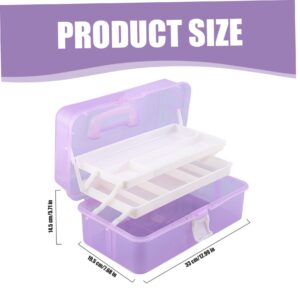 Craft Box 3-Layer Craft Storage Organizer Box Portable Plastic Tackle Box with Handle Multipurpose Hair Accessories Organizer for Girls, Medicine Box, Art Storage Box,Craft Box