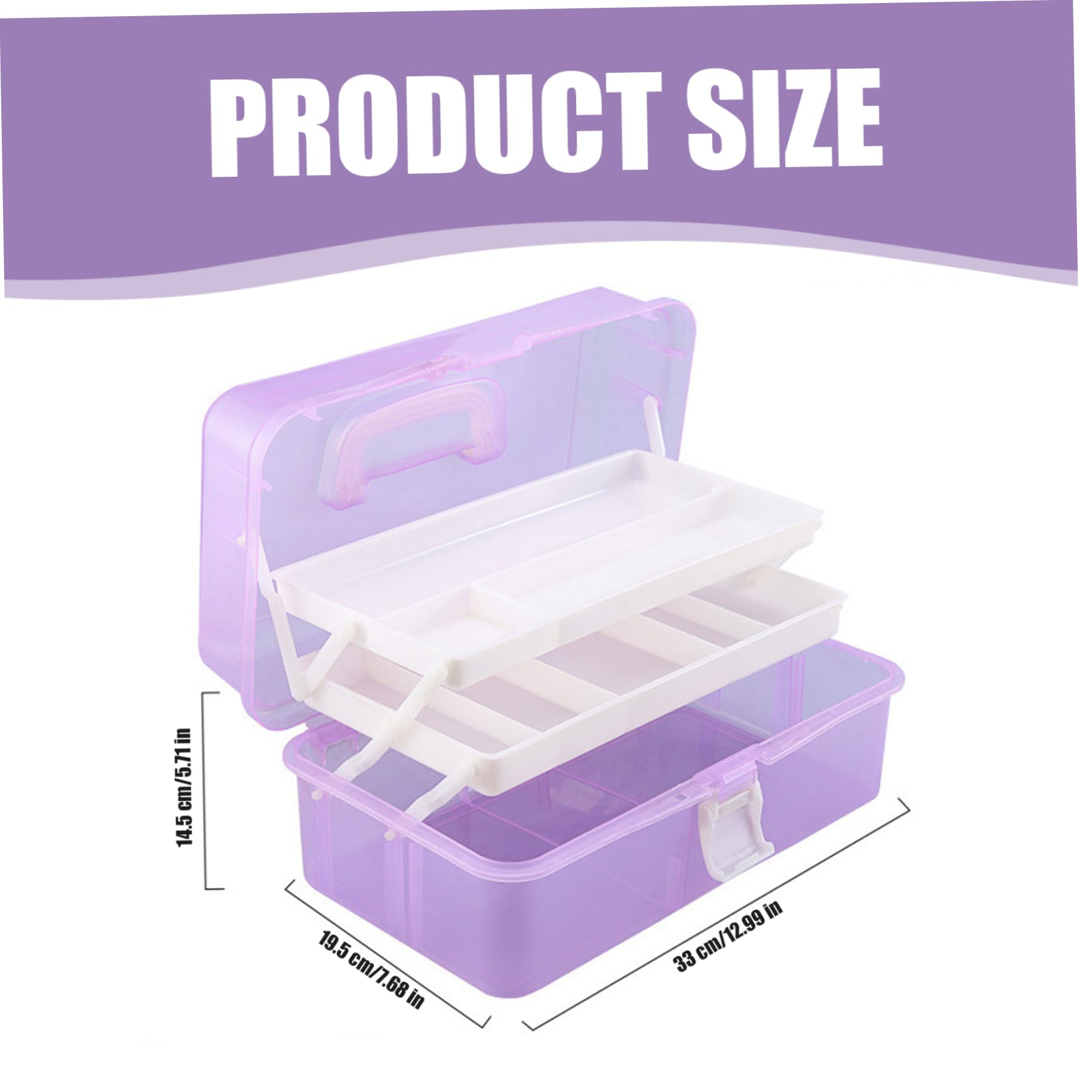 Craft Box 3-Layer Craft Storage Organizer Box Portable Plastic Tackle Box with Handle Multipurpose Hair Accessories Organizer for Girls, Medicine Box, Art Storage Box,Craft Box