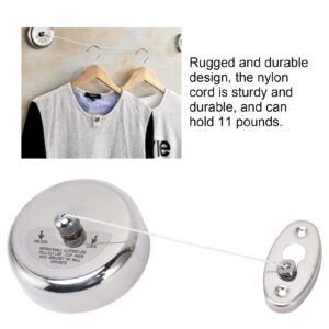 Indoor Retractable Clothesline 304 Stainless Steel - Space Saving Laundry Line with 9ft/2.8m Nylon Cord for Drying Clothes