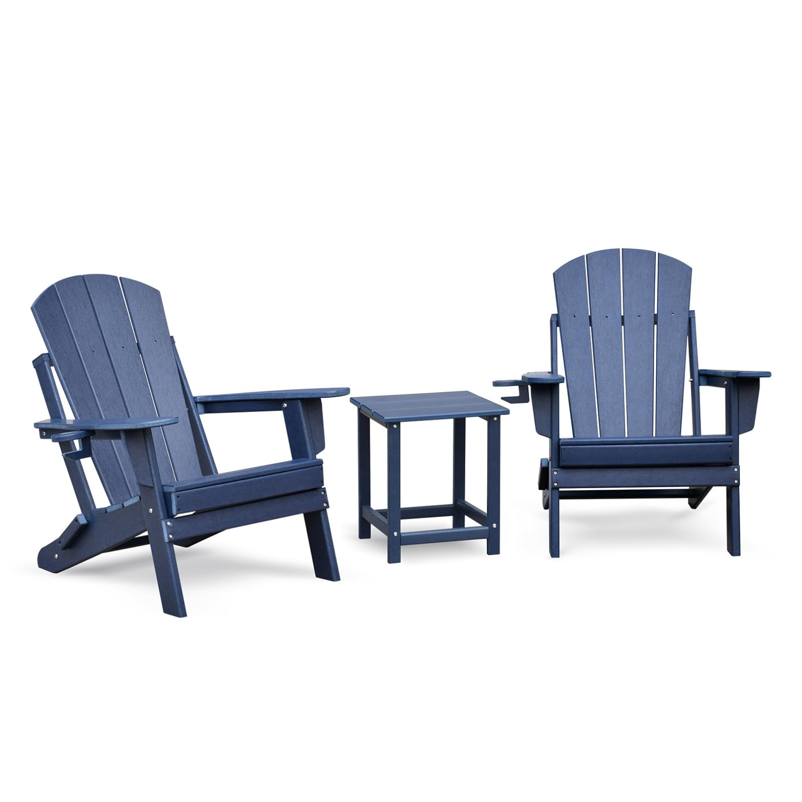 DJHK docor Adirondack Chairs Set of 2 with Table Fire Pit Chairs Bonfire Chairs Outdoor Adirondack Chair Set of 2 and Table Set,Ergonomic Design Patio Lawn Chair for Outside Deck Garden Backyard Balco