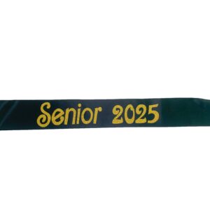 Conggluuo Senior 2025 Sash, 2025 Senior Sash Black Sash with Gold Glitter Finally Graduated Cheerleader Graduation Sash for Graduation Party Supplies 2 Pack Senior Sashes Black Gold 2pcs