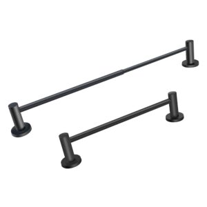 Adjustable 14.6~25 Inch Powerful Magnetic Towel Bar for Oven, Scalable Towel Hanger for Refrigerator, Dishwasher and Laundry Machine, 304 Stainless Steel Matte Black (Magnet Dia:55mm)