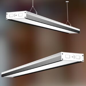 lightdot 4ft-5in led wraparound shop lights,100-277v linkable,50w 4ft led light fixtures for garage workshop supermarket,7000lm [eqv. 400w] 5000k black&white,flush and hanging mouting available-1pack