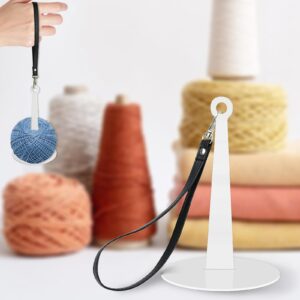 Acrylic Wrist Yarn Holder,Portable Yarn Holder Spinner with Wrist Strap,Yarn Ball Holder for Crocheting,Ball Minder Yarn Spinner Stand Crocheting Supplies Gifts for Knitting Craft Lovers(White)