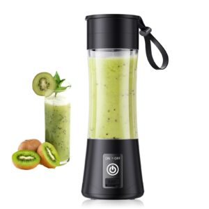 portable blender personal size blender - blender for smoothies and shakes, mini blender with six blades in 3d, small blender 380ml travel cup, freshly squeezed for picnic/sprots