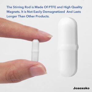 Joaoxoko Magnetic Stir Bar Set 12pcs PTFE Magnetic Stirrer Mixer Stir Bar,White 0.8 Inch Laboratory Stirrer Mixer Bar,Type-B Mycology Supplies Magnetic Stirrer Bar