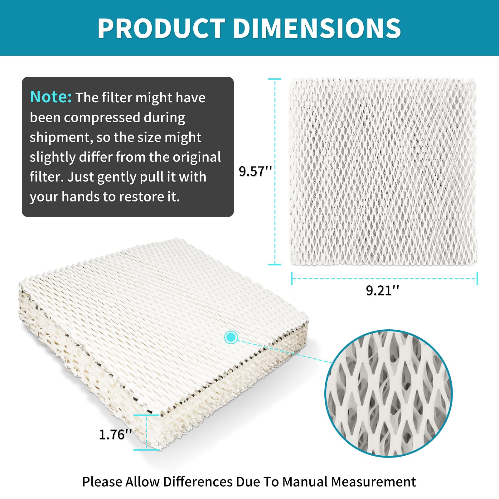 A10 Humidifier Filter Water Panel Replacement for Aprilaire Whole House Humidifier Pad Filters Models 110, 220, 500, 500A, 500M, 550, 550A, 558 Humidifier Wicks Parts & Accessories (Pack of 2)