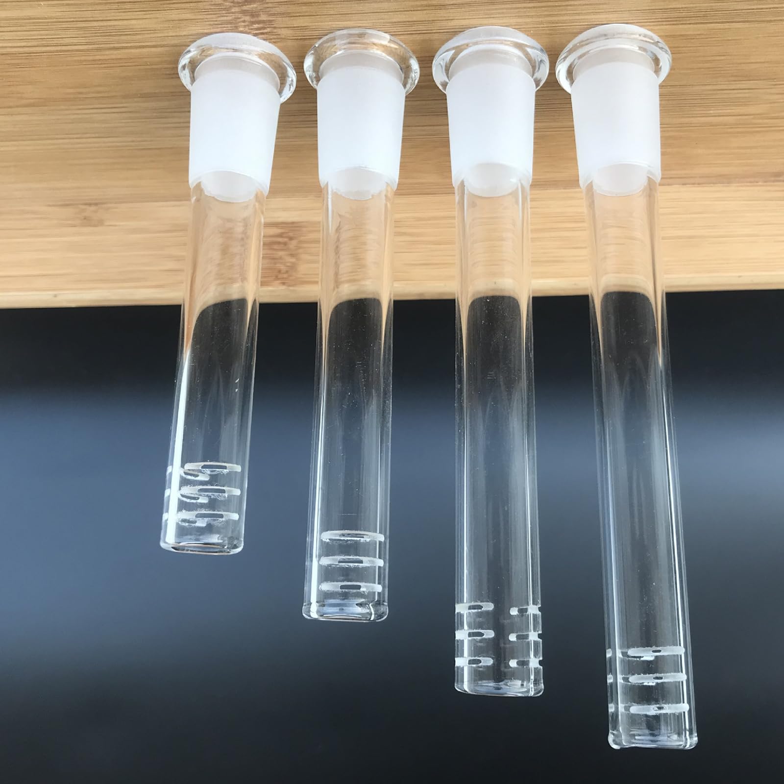 4PCS Scientific Glass Tube Clear Test Tube Down Stem for Science and Lab Experiments with 2 Cleanning Brushes (12CM/4.72INCH)