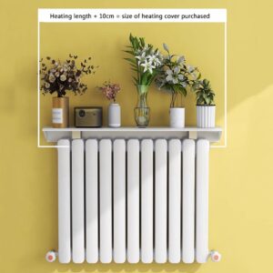 AVSMGP Radiator Covers for Home White Plant Shelf Indoor Over Radiator Adiator Shelf No Drilling Anti-Smoke Dust-Proof with 5Cm Bracket Maximize Space Aluminum,L100cm/39.4in(2 Section)