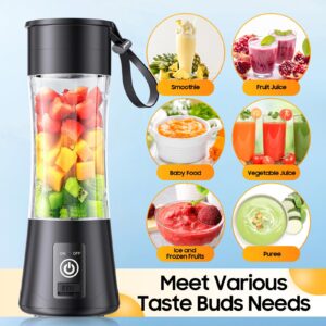 Portable Blender Personal Size Blender - Blender for Smoothies and Shakes, Mini Blender with Six Blades in 3D, Small Blender 380Ml Travel Cup, Freshly Squeezed for Picnic/Sprots