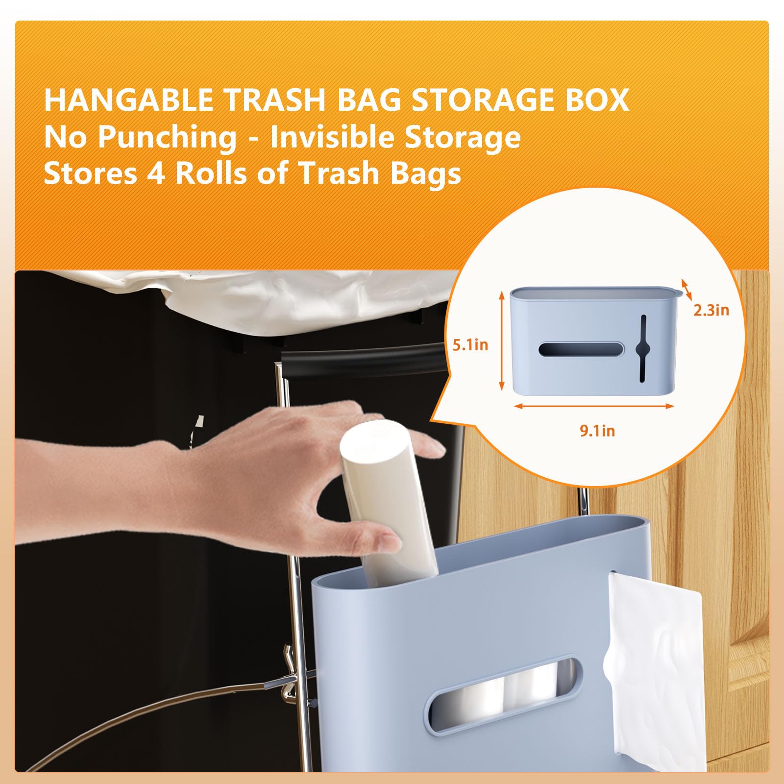 Pull Out Trash Can Under Cabinet with Garbage Bag Holder，Heavy Duty Under Sink Garbage Can Pull Out Kit-Up to 125 lb，Fit for 7–13 Gallon Cans ，Chrome (Trash Can Not Included)