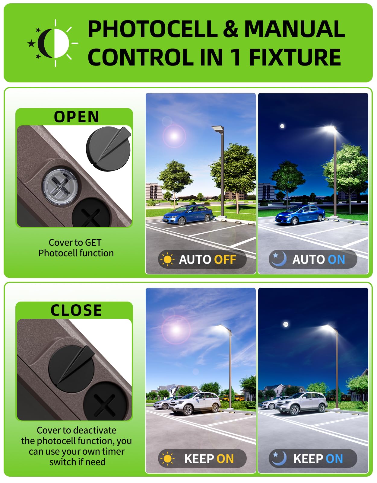 OPENLUX LED Parking Lot Light 150W 120W 90W Adjustable 4500K 5000K 5700K Tunable Up to 22500LM Photocell LED Shoebox Fixture Flood Pole Light Outdoor Field Lighting AC 100-277V