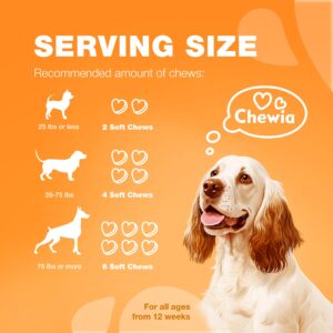 CHEWIA Dog Allergy Relief Chews - 180 Dog Allergy Chews - Immune Health, Seasonal Allergies & Hot Spots Support Treats