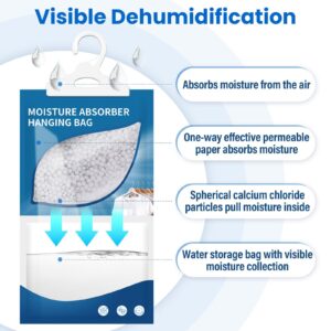 5 Packs Hanging Moisture Absorber, Hanging Closet Dehumidifier Bags, efficient humidity absorber, suitable for Wardrobes, bedroom, bathroom. Hanging Moisture Absorbe 9.8 oz