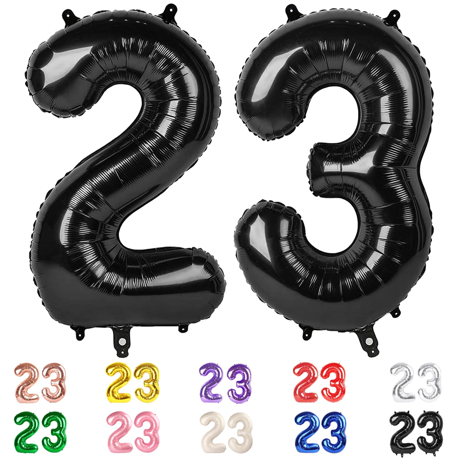 23 Balloon Numbers, 23rd Birthday Decorations for Women Men, Number 32 Balloons 40 In Black Happy 32nd Birthday Party Decorations Jumbo Foil Helium Mylar Balloons for Wedding, Celebration, Graduations