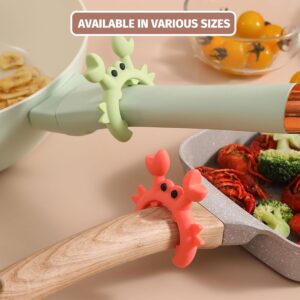 Crab Utensil Holder - 2 PC Cute Silicone Crab Shaped Spatula Rack - Funny Spoon Rest for Stove Top, Cooking Gifts, Cute Kitchen Accessories (Orange x2)