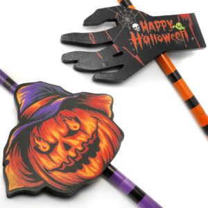 Riokko Halloween Broom Decorations, Happy Halloween Broom Sign, Wooden Witch Broomsticks Halloween Front Porch Decor for Home Indoor Outdoor Wall Office 47inch