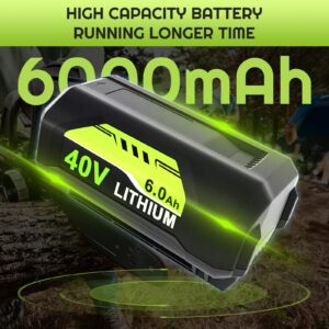 Forrat 6000mAh 40 Volt Lithium-ion Battery Replacement for Ryobi 40V Battery Compatible with Ryobi 40V Battery 6AH OP40601 OP4026A OP4040 OP4030 OP4050 OP4050A OP4015 Cordless Tools Battery (Green)