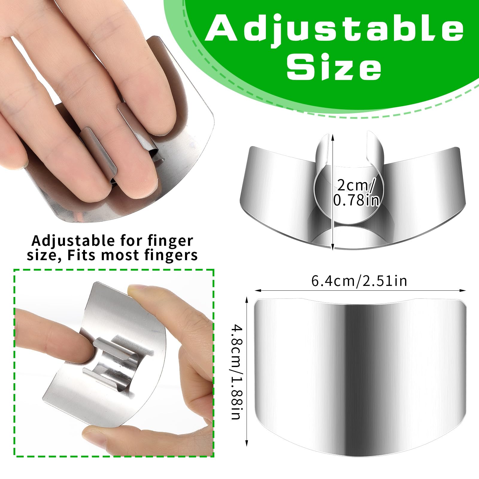 JIEYAO 4PCS Stainless Steel Finger Shield, Knife Finger Guards for Cutting Food and Vegetables Stainless Steel Finger Protector KitchenSafe Chopping Tools for Slicing Dicing Chopping