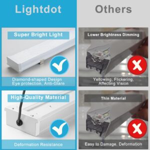 Lightdot 2FT 3.5IN Linkable LED Shop Light, 240W (8 * 30W) 33600LM 5000K Flushmount and Hanging (Four Directions Connect&Linear Install) LED Shop Lights for Car Wash Room Car Repair Shop-8Pack