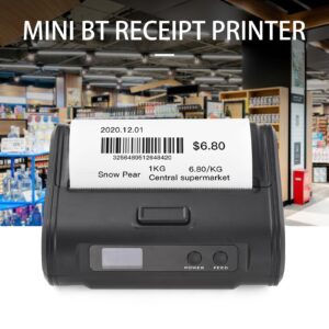 HXBER Receipt Printer, Wireless Thermal Receipt Printer 4-inch 110mm Portable Mobile Printer 203dpi Clear Print BT+USB Connect for Small Business Market Grocery Store Supports Continuous Paper/