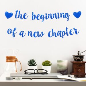 The Beginning of A New Chapter Banner Graduation Engagement Goodbye Party Decorations Retirement Goodbye Party Decorations Congratulations Decorations Party Supplies Blue Glitter