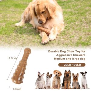 QWKNY Interactive Squeaky Dog Chew Toy - Baseball Bat Shape - for Medium to Large Aggressive Chewers - Non-Toxic, Tough Rubber - Cleans Teeth & Promotes Dental Health - Ideal for Fetch & Play