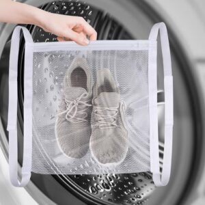 3PCS Sneaker Dryer Bag Mesh Dryer Bag for Sneakers with Zipper & Strap Reusable Shoe Holder for Dryer,15.3×14.7“,White