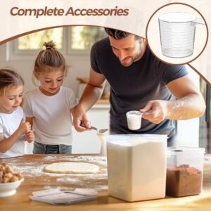 ComSaf Flour Sugar Storage Containers Set of 3 (5.2L/166oz) (2.5L/78oz*2), Large Airtight Food Storage Containers with Lids, Plastic Canisters Sets for Kitchen, Pantry Organizers for Rice and Baking