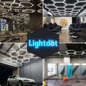 Lightdot 2FT 3.5IN Linkable LED Shop Light, 240W (8 * 30W) 33600LM 5000K Flushmount and Hanging (Four Directions Connect&Linear Install) LED Shop Lights for Car Wash Room Car Repair Shop-8Pack