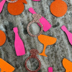 100pcs veuve before vows confetti party decor,bridal shower photo props,diamond champagne pink rose red orange round confetti for bridal shower