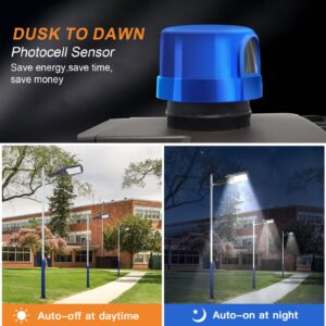 Run Bison LED Parking Lot Light 300W/240W/200W Adjustable, 39000LM 5000K Adjustable Arm Mount LED Street Light with Dusk to Dawn Photocell, 100-277V IP65 Waterproof Shoebox Light for gym-2PK