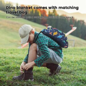 Dino Blanket,Glow in The Dark Dinosaur Blanket with Bag for Boys Kids Girls Child Teen Cute Soft Dinosaur Gifts Toys for Birthday Christmas Halloween Present Dinosaur Room Decor Blanket 50"x60"