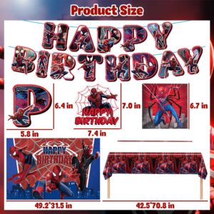 Spider Birthday Decorations, Spider Party Decorations Include Banner, Balloons, Tablecloth, Paper Tableware, Hanging Swirl, Backdrop, Spider Birthday Party