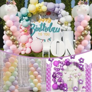 Balloon Column Stand Kit, Set of 4 – 7ft Height Adjustable Balloon Arch Stand Kit, Metal Telescopic Balloon Stand for Baby Shower, Birthday, Wedding, and Graduation