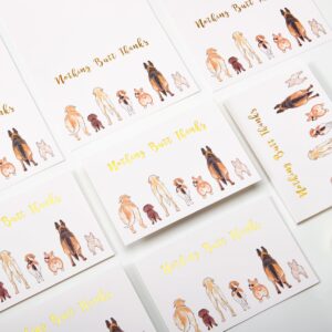 Crisky 50 Count Dog Thank You Cards Nothing Butt Thanks Gold Foil Funny Thank You Cards with Envelopes & Stickers For Friends, Women Men, Teachers, Colleagues, Dog Lovers