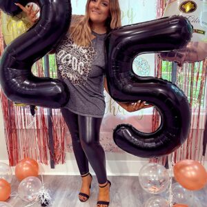 23 Balloon Numbers, 23rd Birthday Decorations for Women Men, Number 32 Balloons 40 In Black Happy 32nd Birthday Party Decorations Jumbo Foil Helium Mylar Balloons for Wedding, Celebration, Graduations