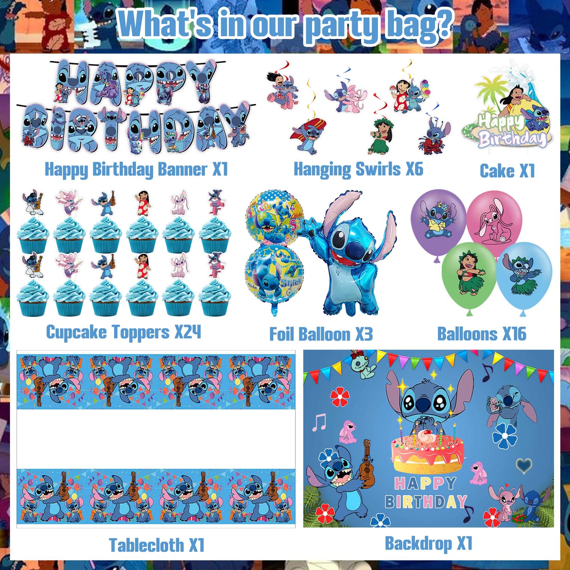 Cartoon Birthday Party Decorations Include Birthday Banner, Balloons, Backdrop, Cupcake Toppers, Hanging Swirls, Tablecloth, Cartoon Birthday Party Supplies