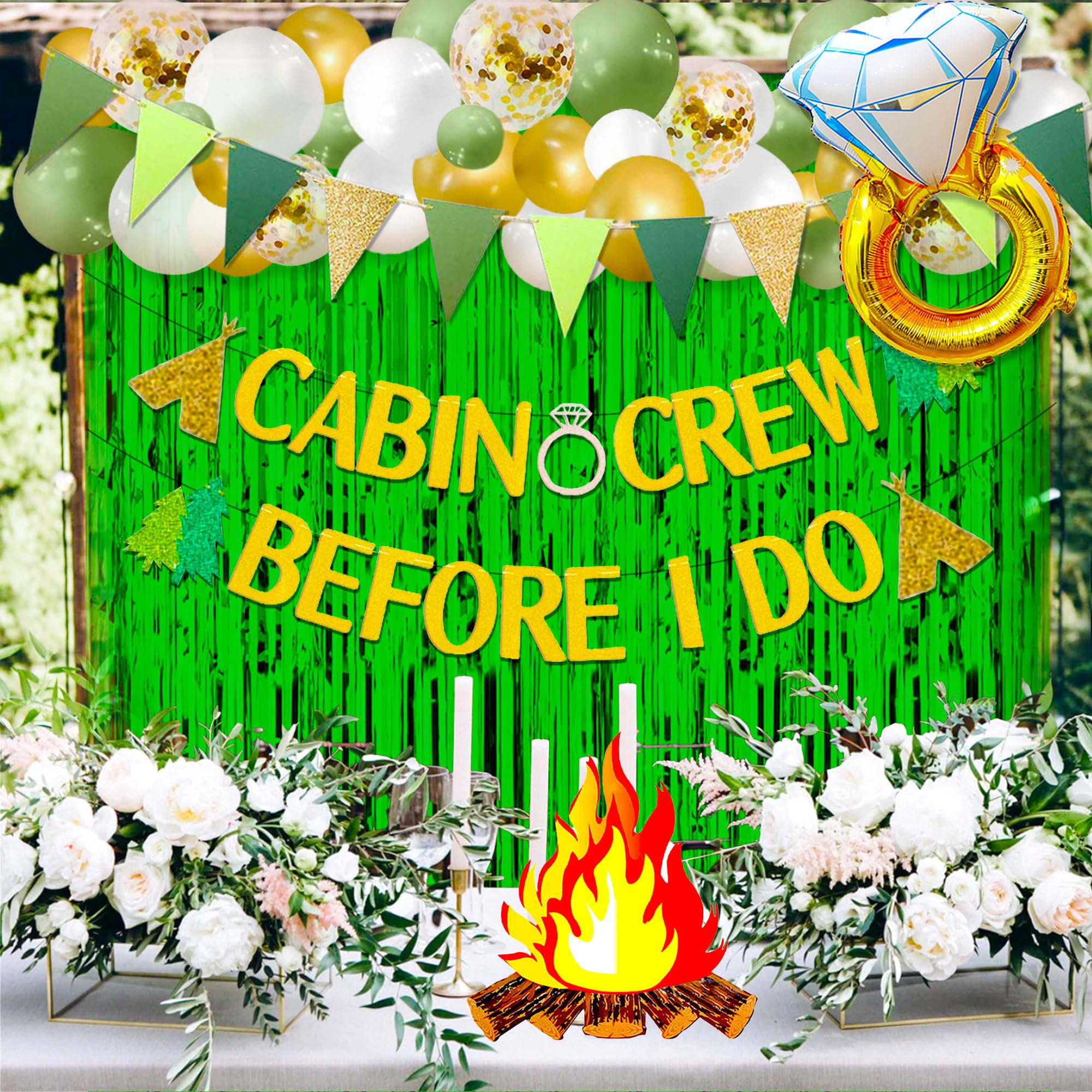 Cabin Crew Before I Do Banner Camping Bachelorette Party Decorations Sign Banner for Cabin Mountain Bridal Shower Engagement Wedding