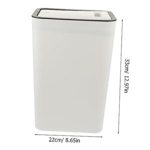 KITANDOVE Bathroom Press Trash Can Kitchen Slim Waste Basket Garbage Bin Bedroom Trash Container Push Lid Waste Bin for Home Office