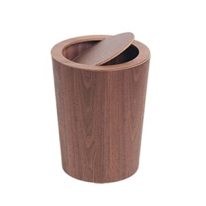 eioflia bathroom bins, wood waste bin with swing lid round trash can kitchen garbage basket for bedroom