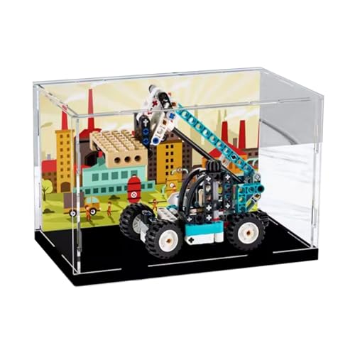 Transparent Acrylic Display Case for Lego 42133 Telescopic Boom Forklift Dustproof Display Case (Model not Included) (3mm)